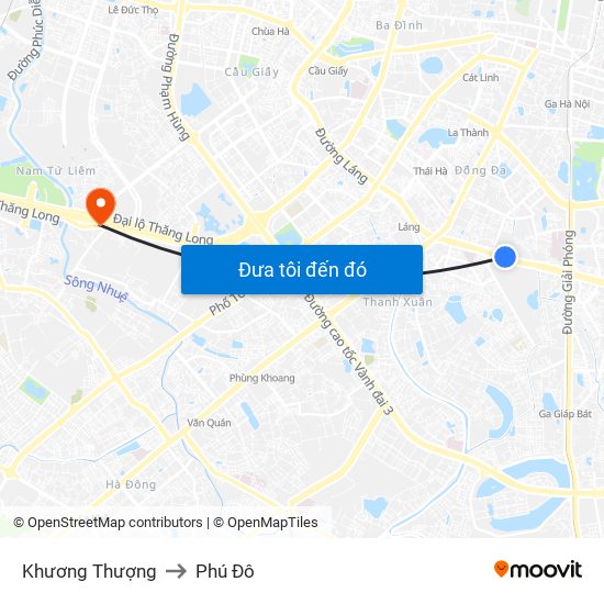 Khương Thượng to Phú Đô map