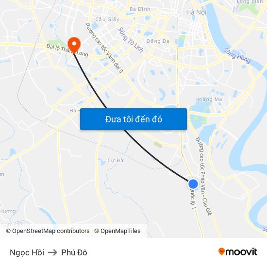 Ngọc Hồi to Phú Đô map