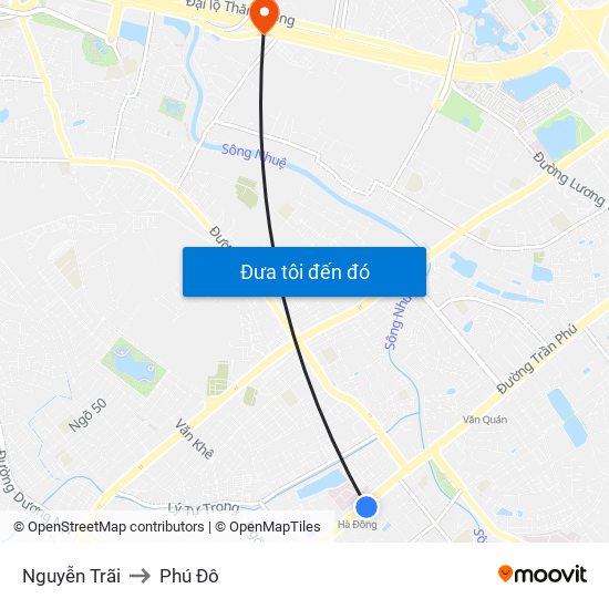 Nguyễn Trãi to Phú Đô map