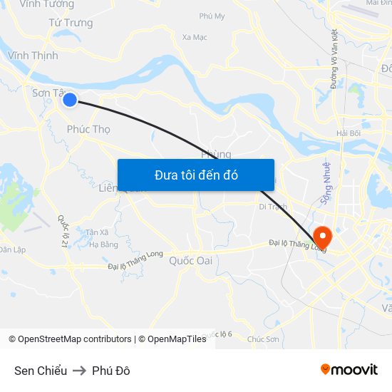 Sen Chiểu to Phú Đô map