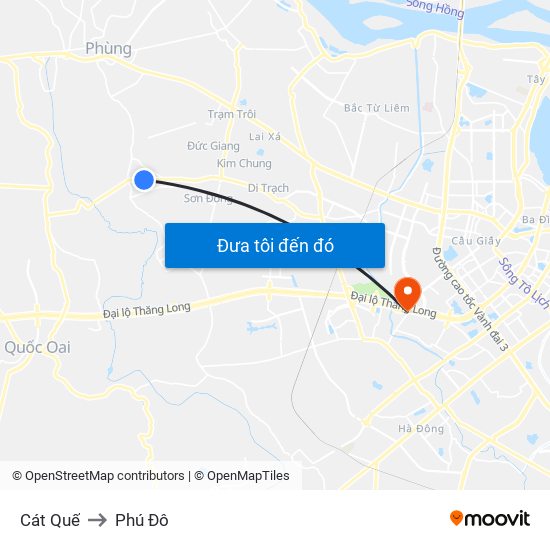 Cát Quế to Phú Đô map