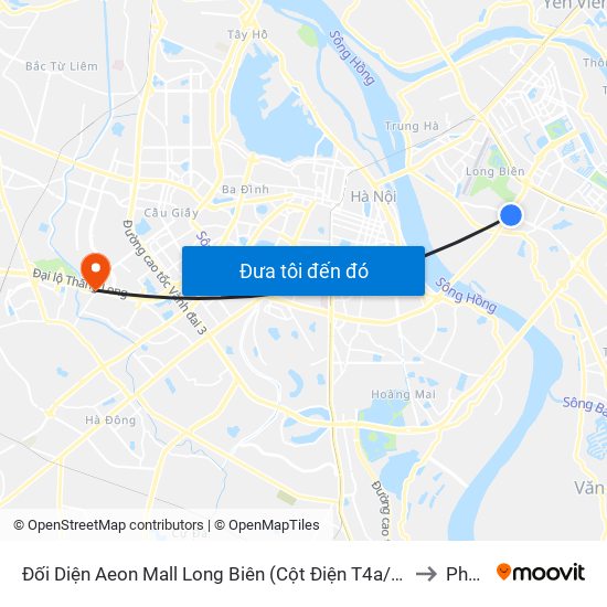 Đối Diện Aeon Mall Long Biên (Cột Điện T4a/2a-B Đường Cổ Linh) to Phú Đô map