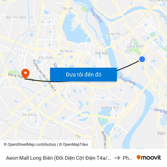 Aeon Mall Long Biên (Đối Diện Cột Điện T4a/2a-B Đường Cổ Linh) to Phú Đô map