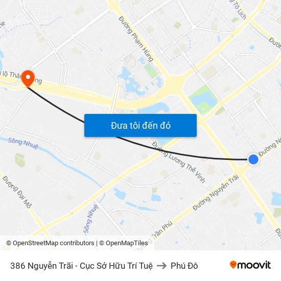 386 Nguyễn Trãi - Cục Sở Hữu Trí Tuệ to Phú Đô map