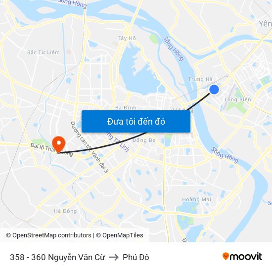 358 - 360 Nguyễn Văn Cừ to Phú Đô map