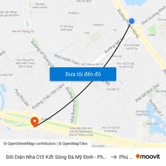 Đối Diện Nhà Ct5 Kđt Sông Đà Mỹ Đình - Phạm Hùng to Phú Đô map