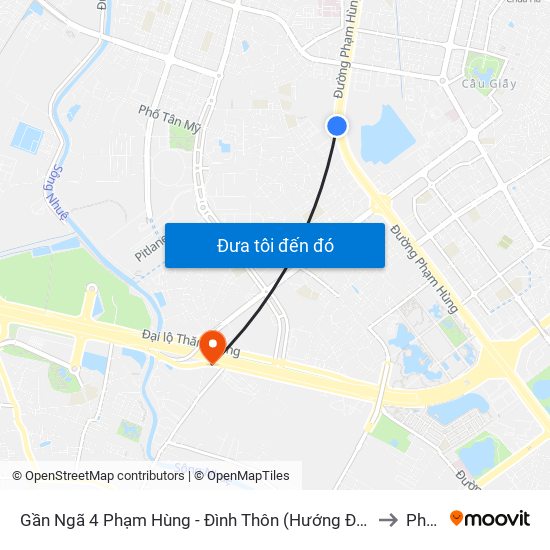 Gần Ngã 4 Phạm Hùng - Đình Thôn (Hướng Đi Khuất Duy Tiến)-Cột Sau to Phú Đô map