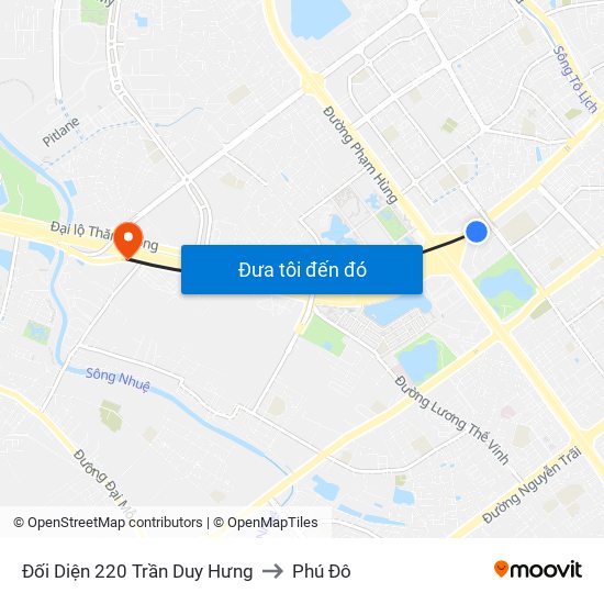 Đối Diện 220 Trần Duy Hưng to Phú Đô map