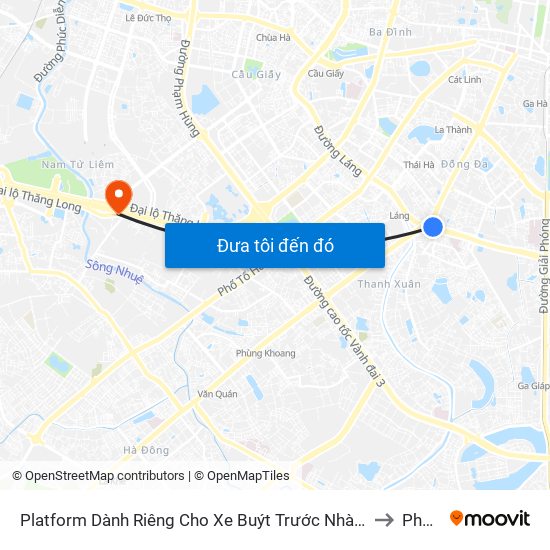 Platform Dành Riêng Cho Xe Buýt Trước Nhà 604 Trường Chinh to Phú Đô map