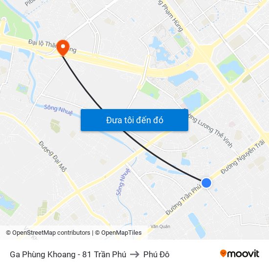 Ga Phùng Khoang - 81 Trần Phú to Phú Đô map