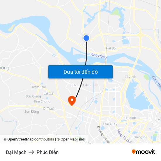 Đại Mạch to Phúc Diễn map