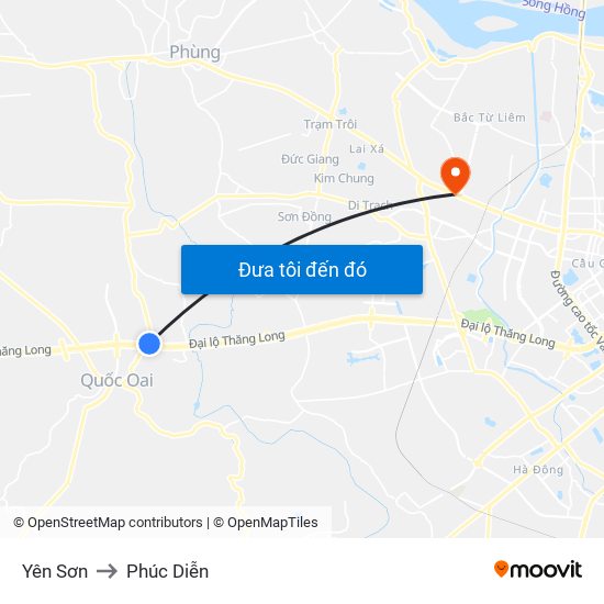 Yên Sơn to Phúc Diễn map