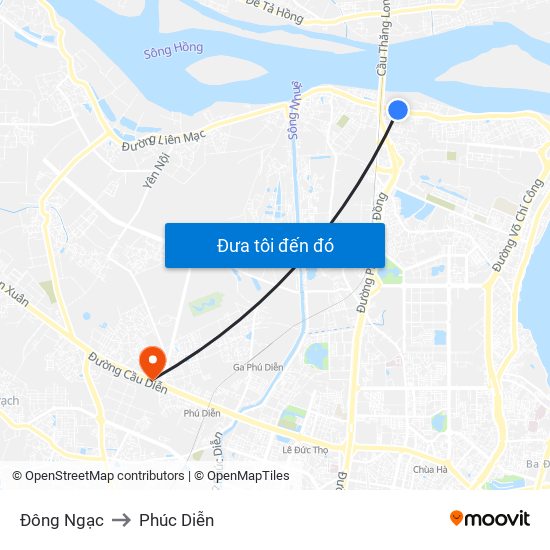 Đông Ngạc to Phúc Diễn map
