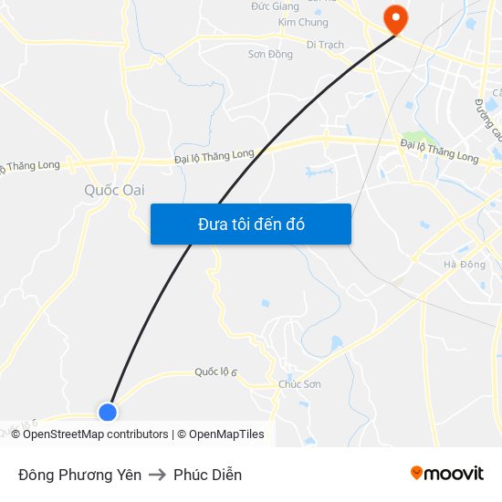 Đông Phương Yên to Phúc Diễn map