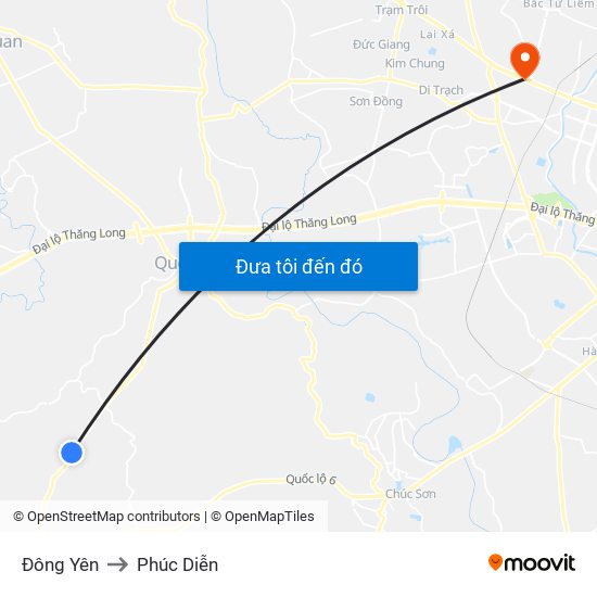 Đông Yên to Phúc Diễn map