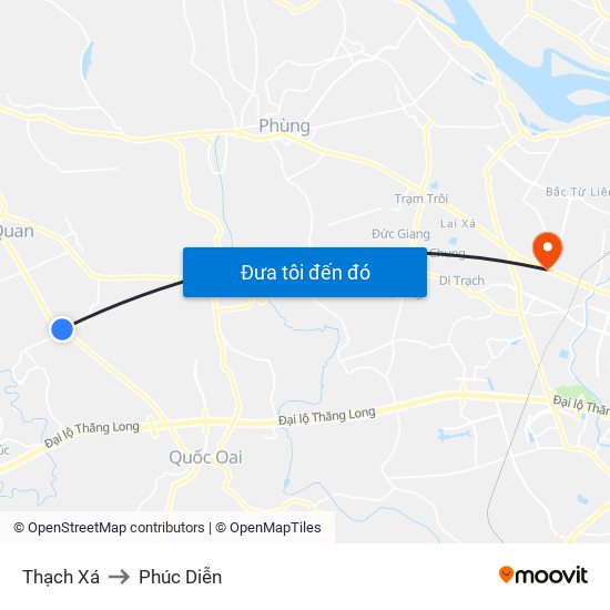 Thạch Xá to Phúc Diễn map