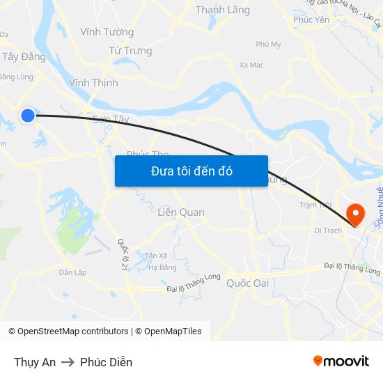 Thụy An to Phúc Diễn map