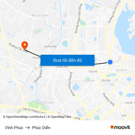 Vĩnh Phúc to Phúc Diễn map