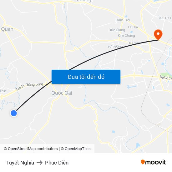 Tuyết Nghĩa to Phúc Diễn map