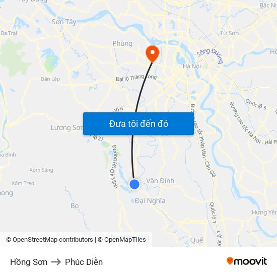 Hồng Sơn to Phúc Diễn map