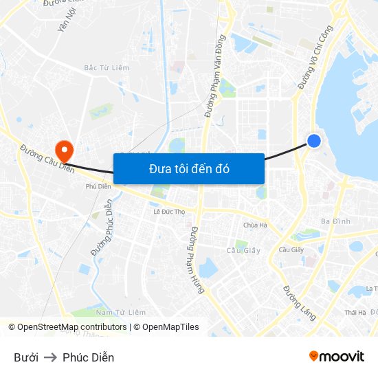 Bưởi to Phúc Diễn map