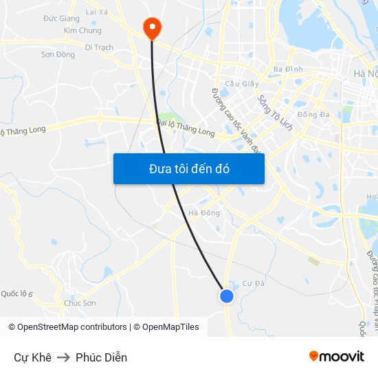 Cự Khê to Phúc Diễn map