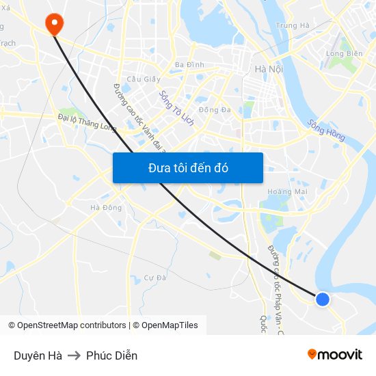 Duyên Hà to Phúc Diễn map