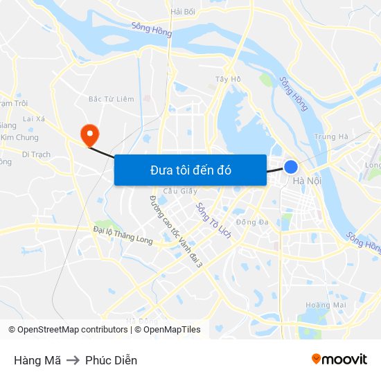 Hàng Mã to Phúc Diễn map