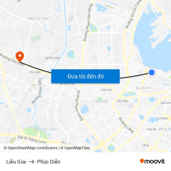 Liễu Giai to Phúc Diễn map