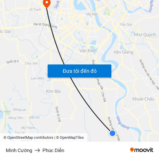 Minh Cường to Phúc Diễn map