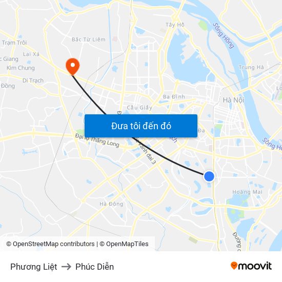 Phương Liệt to Phúc Diễn map