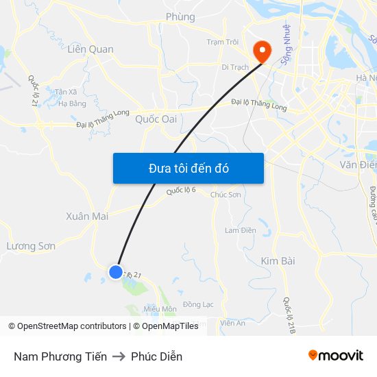 Nam Phương Tiến to Phúc Diễn map