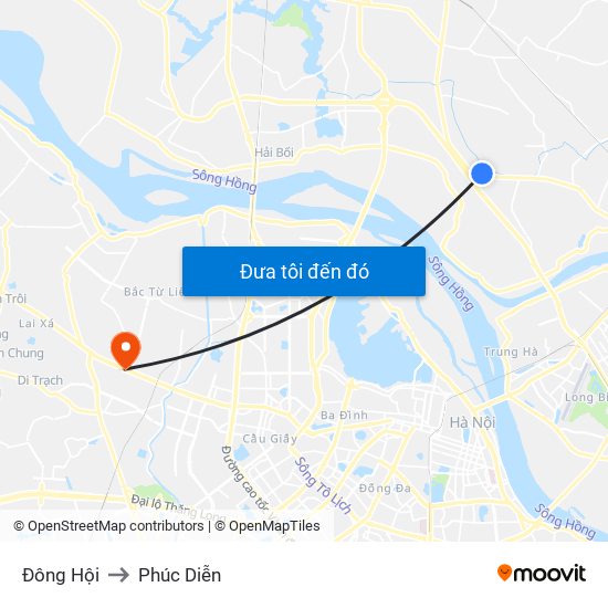 Đông Hội to Phúc Diễn map