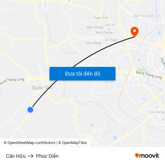 Cấn Hữu to Phúc Diễn map