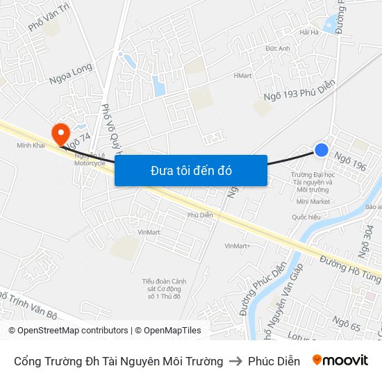 Cổng Trường Đh Tài Nguyên Môi Trường to Phúc Diễn map