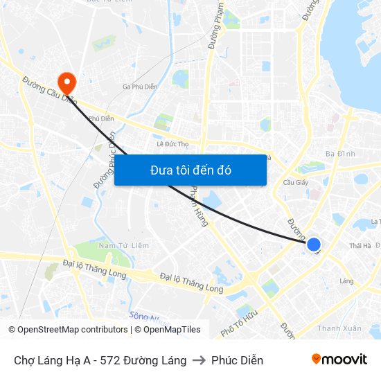 Chợ Láng Hạ A - 572 Đường Láng to Phúc Diễn map