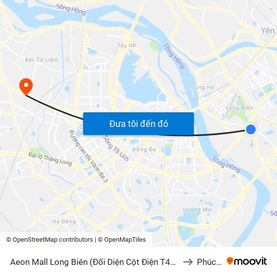 Aeon Mall Long Biên (Đối Diện Cột Điện T4a/2a-B Đường Cổ Linh) to Phúc Diễn map