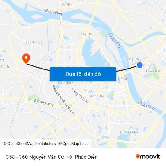 358 - 360 Nguyễn Văn Cừ to Phúc Diễn map