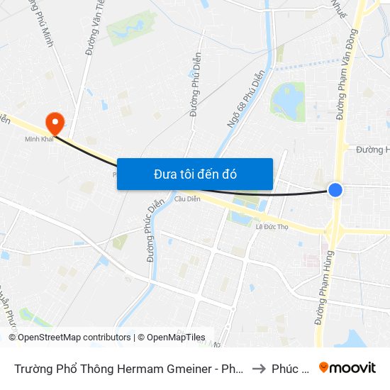 Trường Phổ Thông Hermam Gmeiner - Phạm Văn Đồng to Phúc Diễn map