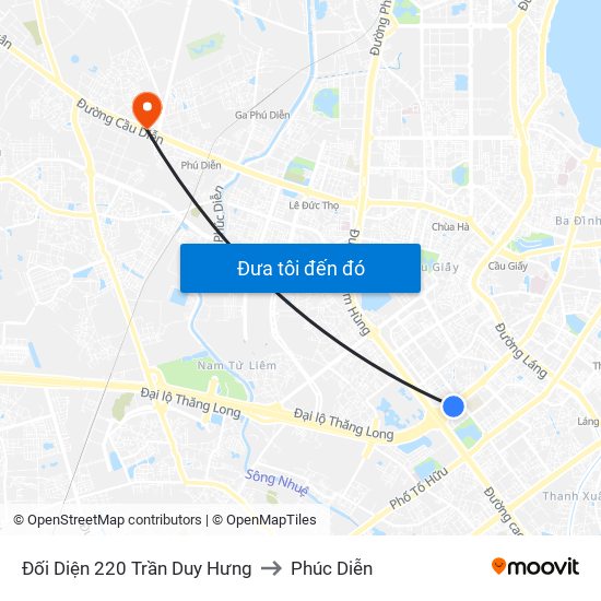 Đối Diện 220 Trần Duy Hưng to Phúc Diễn map