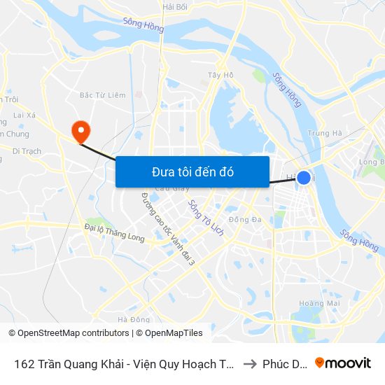 162 Trần Quang Khải - Viện Quy Hoạch Thủy Lợi to Phúc Diễn map