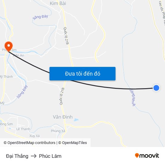 Đại Thắng to Phúc Lâm map