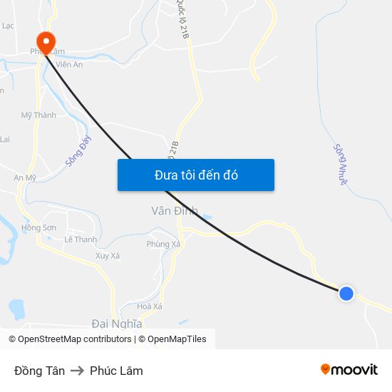 Đồng Tân to Phúc Lâm map