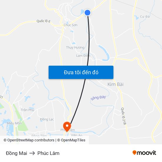 Đồng Mai to Phúc Lâm map