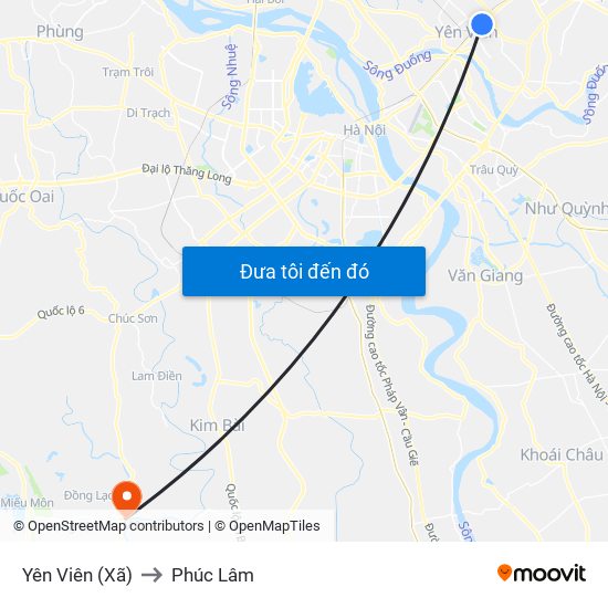 Yên Viên (Xã) to Phúc Lâm map