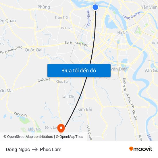 Đông Ngạc to Phúc Lâm map