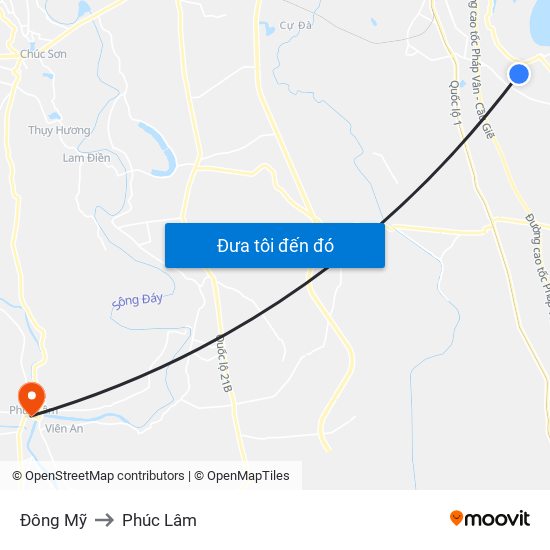 Đông Mỹ to Phúc Lâm map