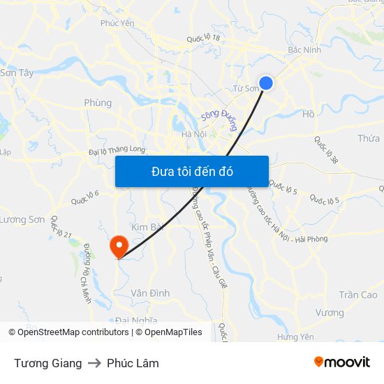 Tương Giang to Phúc Lâm map