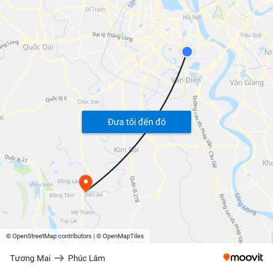 Tương Mai to Phúc Lâm map