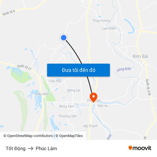 Tốt Động to Phúc Lâm map